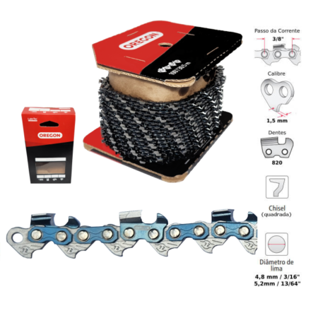 Corrente Motosserra 3/8" 1,5mm Quadrada