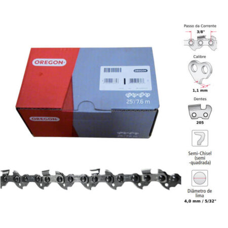 Corrente Motosserra 3/8" 1,1mm Semiquadrado bxp Oregon