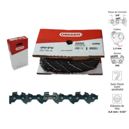 Corrente Motosserra 3/8" 1,3mm Semiquadrado