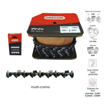 Corrente Motosserra 3/8" 1,5mm multicromo