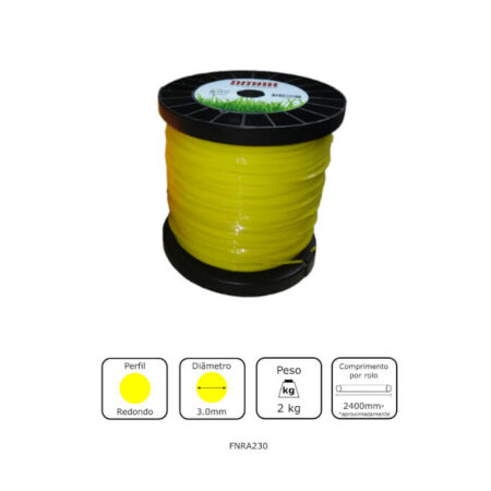 Fio de Nylon Redondo 3mm 248 Metros