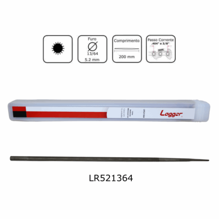Lima Redonda Logger para Afiação, 5,2mm 13/64" 12 Unidades