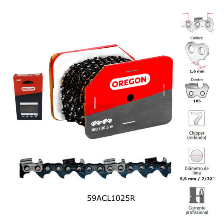 Corrente Motosserra .404" 1,6mm Redondo