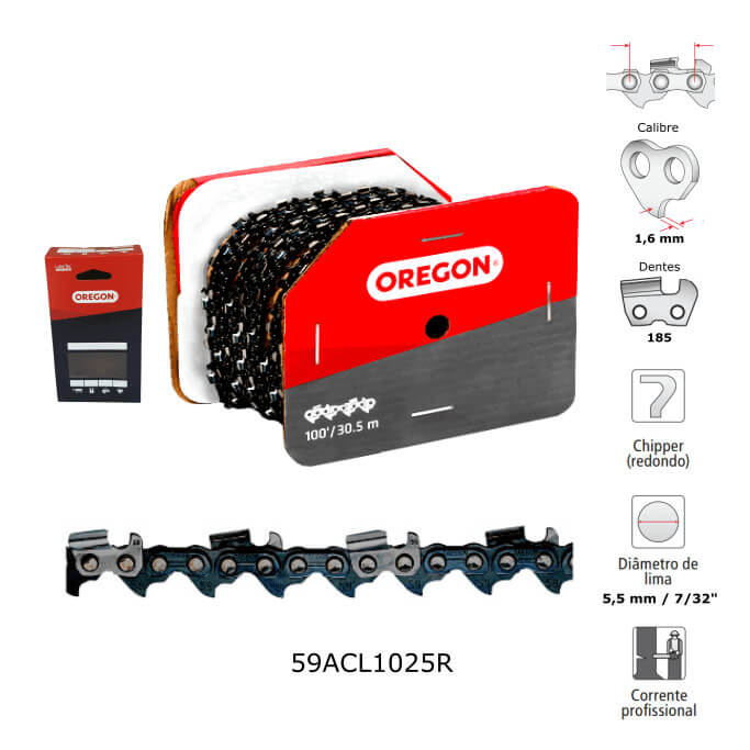 Corrente Motosserra .404" 1,6mm Redondo