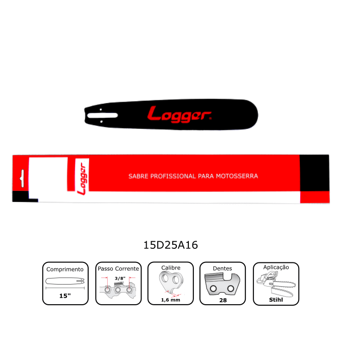 Sabre 15" para Motosserra Stihl 1,6mm - Logger