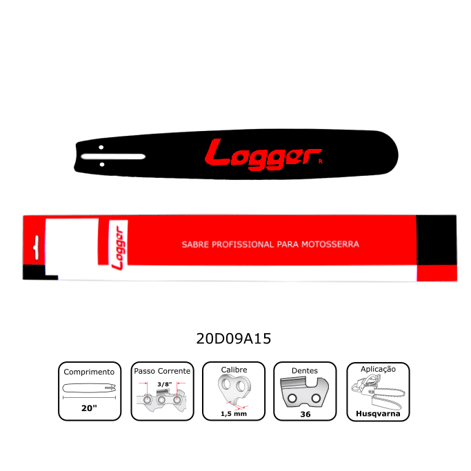 Sabre 20" para Motosserra Husqvarna 1,5mm - Logger