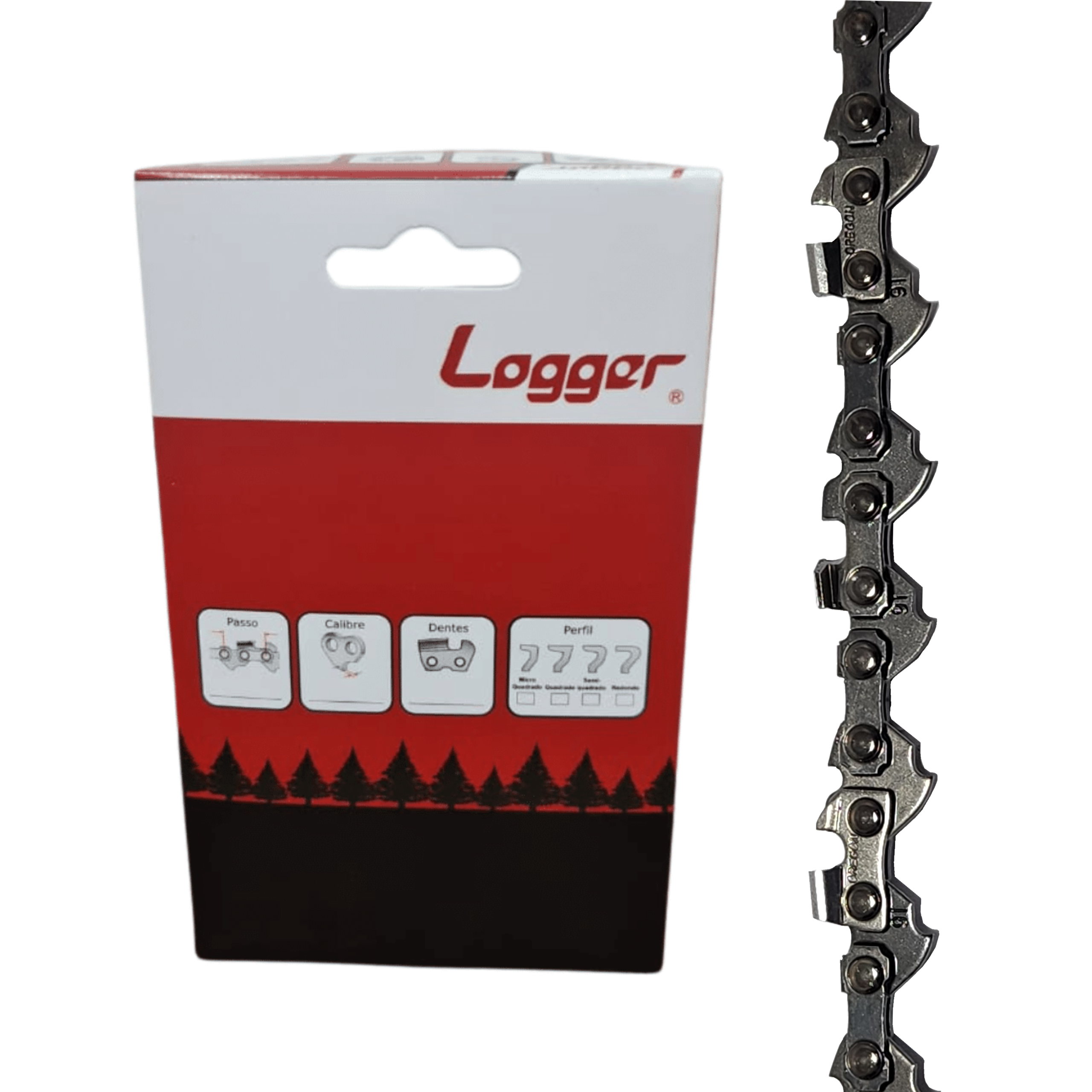 Corrente Motosserra 3/8 Semi Quadrada BXP 1,3MM Logger