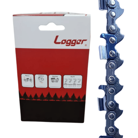 Corrente Motosserra 3/8 1,5mm Uma Guia Semi Quadrada Logger
