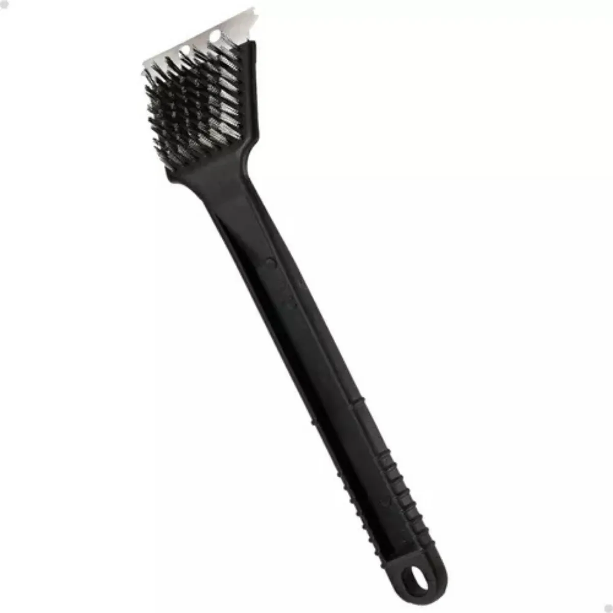 Escova Limpa Grelha Churrasqueira Cerdas Aço 30cm Preto